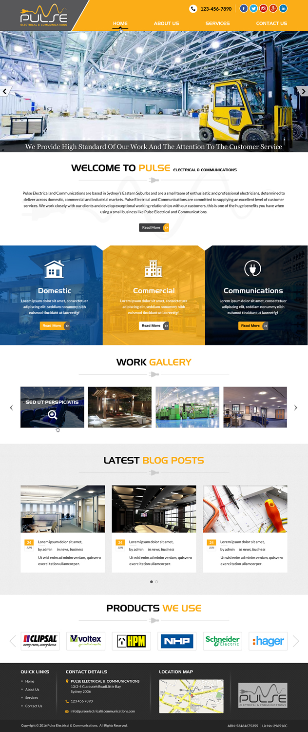 Diseño Wordpress por Sbss para Pulse Electrical and Communications | Diseño #11311839