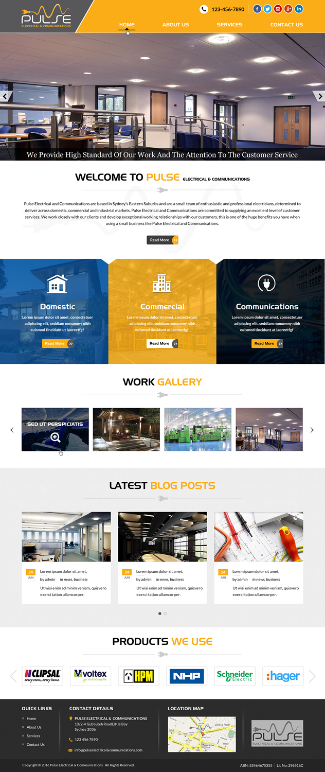 Diseño Wordpress por Sbss para Pulse Electrical and Communications | Diseño #11311840