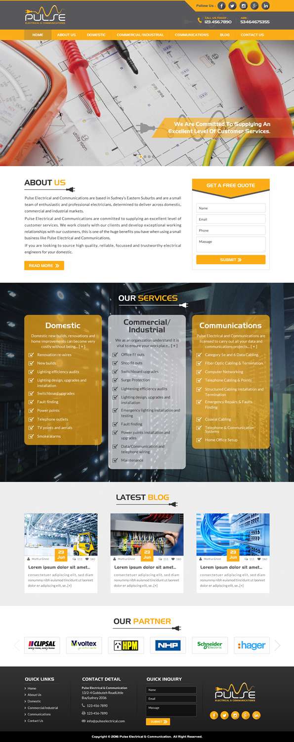 Diseño Wordpress por Sbss para Pulse Electrical and Communications | Diseño #11311895