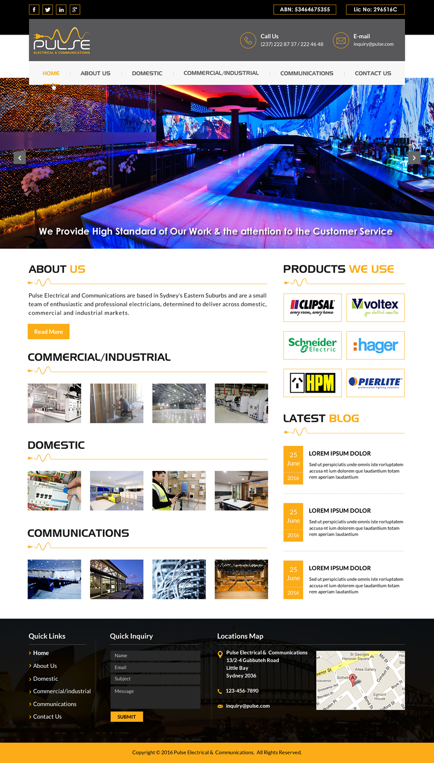 WordPress-Design von Sbss für Pulse Electrical and Communications | Design #11315699