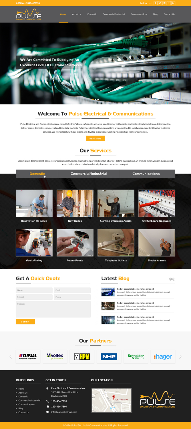 Diseño Wordpress por Sbss para Pulse Electrical and Communications | Diseño #11331217