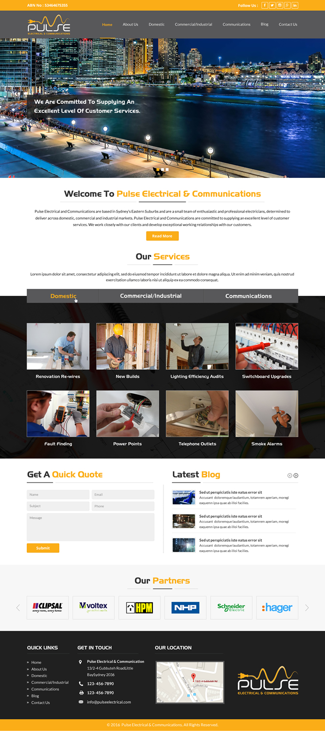 Diseño Wordpress por Sbss para Pulse Electrical and Communications | Diseño #11335141