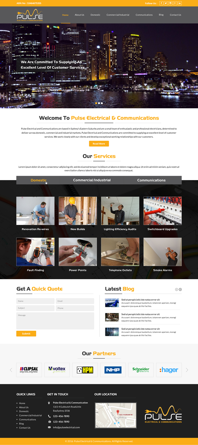Diseño Wordpress por Sbss para Pulse Electrical and Communications | Diseño #11335280