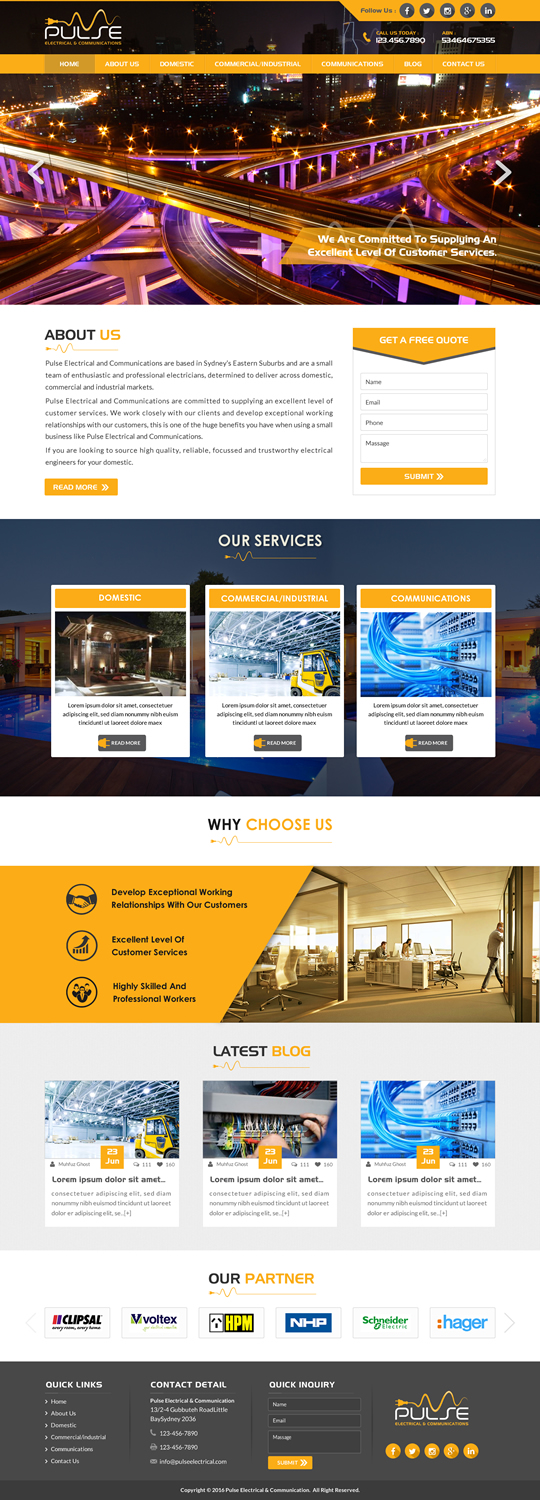 Diseño Wordpress por Sbss para Pulse Electrical and Communications | Diseño #11362114
