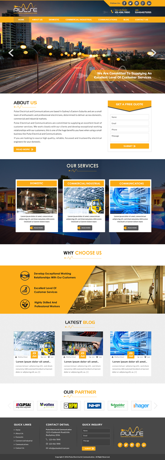 Wordpress Design by Sbss for Pulse Electrical and Communications | Design: #11362116