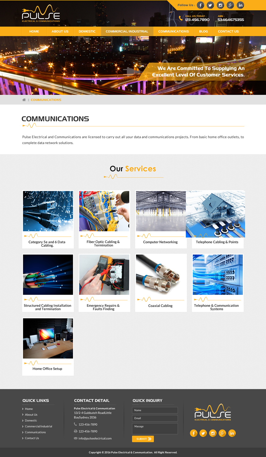 Diseño Wordpress por Sbss para Pulse Electrical and Communications | Diseño #11393727