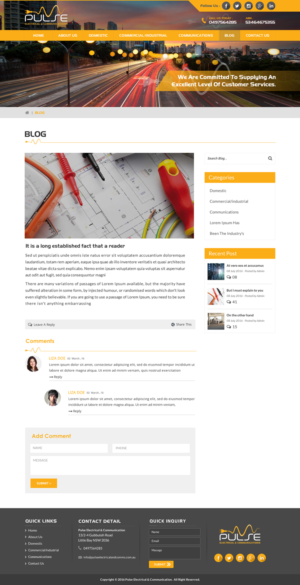Diseño Wordpress por Sbss para Pulse Electrical and Communications | Diseño: #11412950