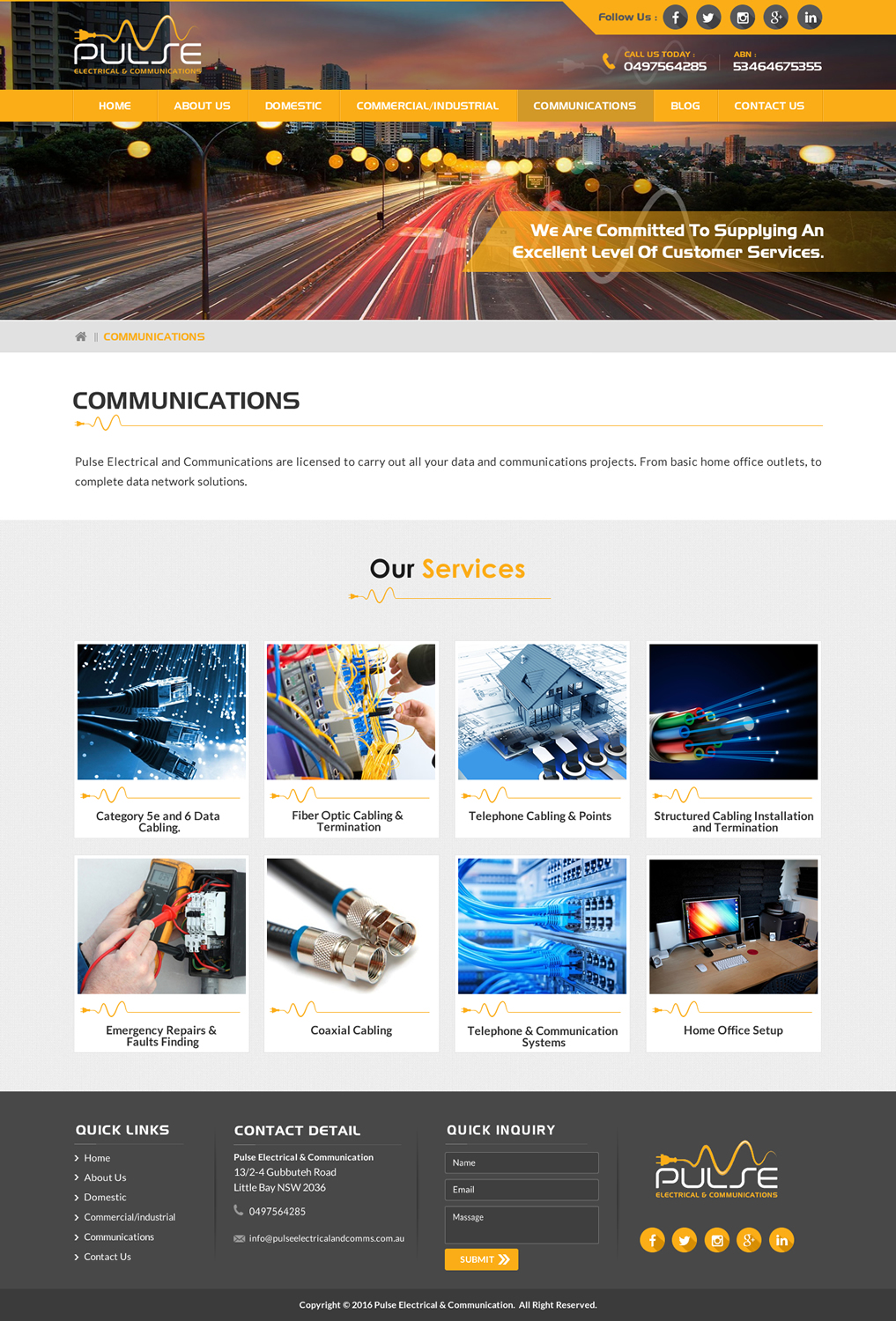 Design Wordpress par Sbss pour Pulse Electrical and Communications | Design #11412954