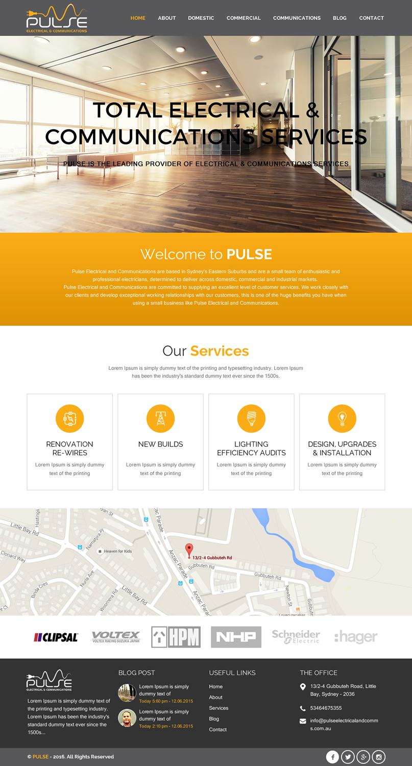 WordPress-Design von rightway für Pulse Electrical and Communications | Design #11309370