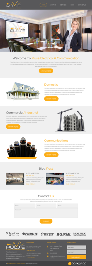 Wordpress Design by rightway for Pulse Electrical and Communications | Design: #11309387