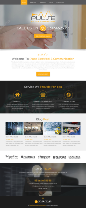 Wordpress Design by rightway for Pulse Electrical and Communications | Design: #11309393