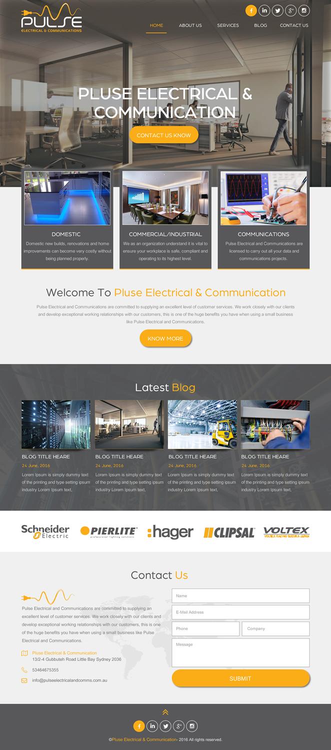 Diseño Wordpress por rightway para Pulse Electrical and Communications | Diseño #11309394