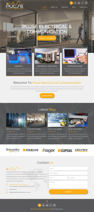 Wordpress Design by rightway for Pulse Electrical and Communications | Design: #11309394