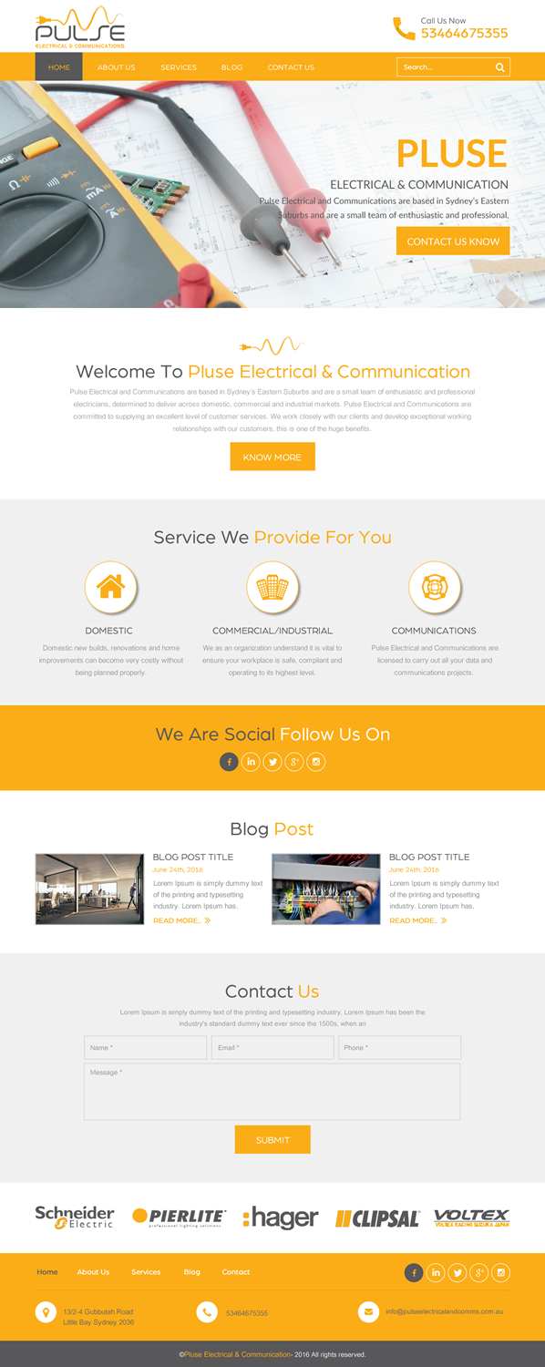 Diseño Wordpress por rightway para Pulse Electrical and Communications | Diseño #11309398