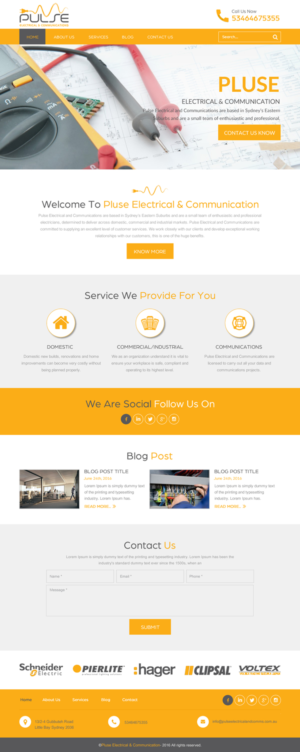 Wordpress Design by rightway for Pulse Electrical and Communications | Design: #11309398