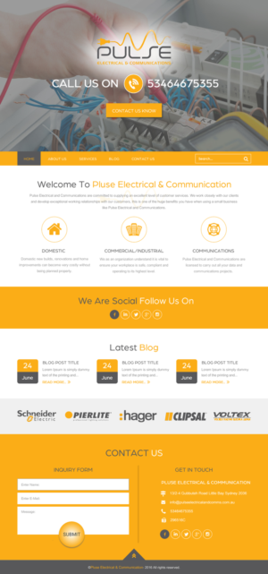 Wordpress Design by rightway for Pulse Electrical and Communications | Design: #11309407