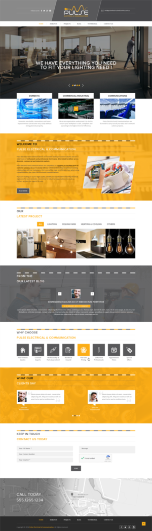 Wordpress Design by jaybarbhaya92 for Pulse Electrical and Communications | Design #11349020