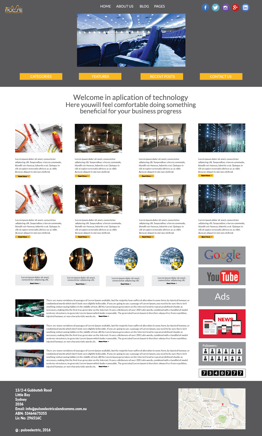 Diseño Wordpress por asep.pk para Pulse Electrical and Communications | Diseño #11338045