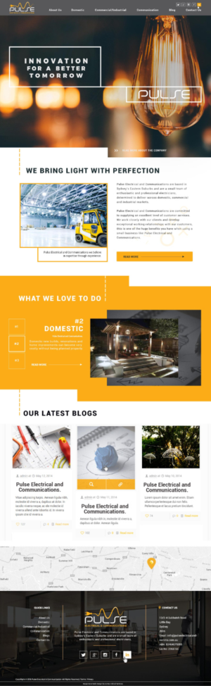 Wordpress Design by Vortex Global for Pulse Electrical and Communications | Design #11315881