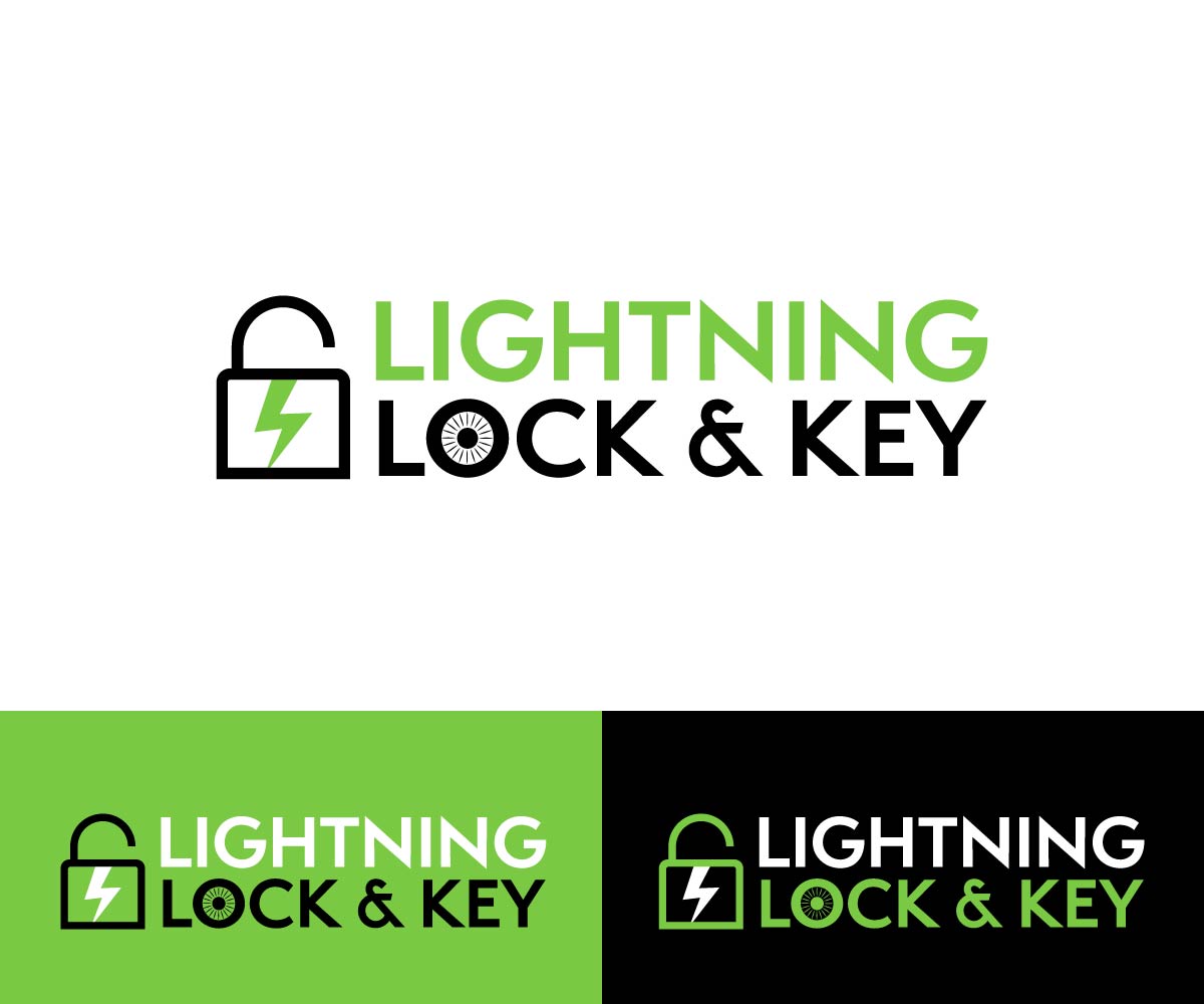 Logo Design by My Graphics gal for Lightning Lock & Key | Design #11292312
