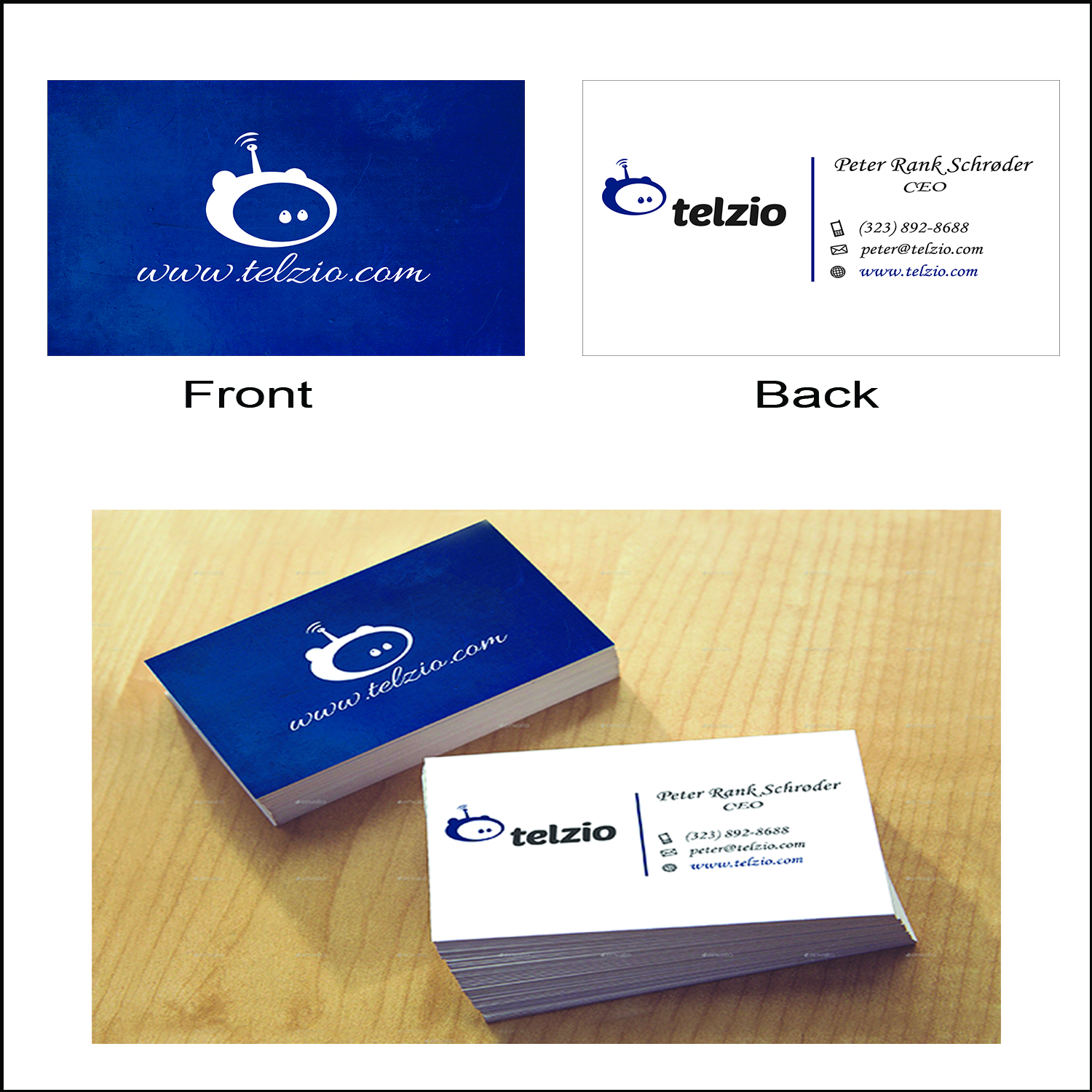 Business Card Design by abhivibhu for Telzio | Design #11303947