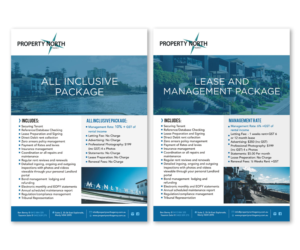 Price Package PDF - 2 page PDF of stylized price packages for property management firm | Flyer Design by Designers Hub
