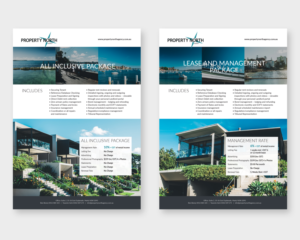 Price Package PDF - 2 page PDF of stylized price packages for property management firm | Flyer Design by  maria.design