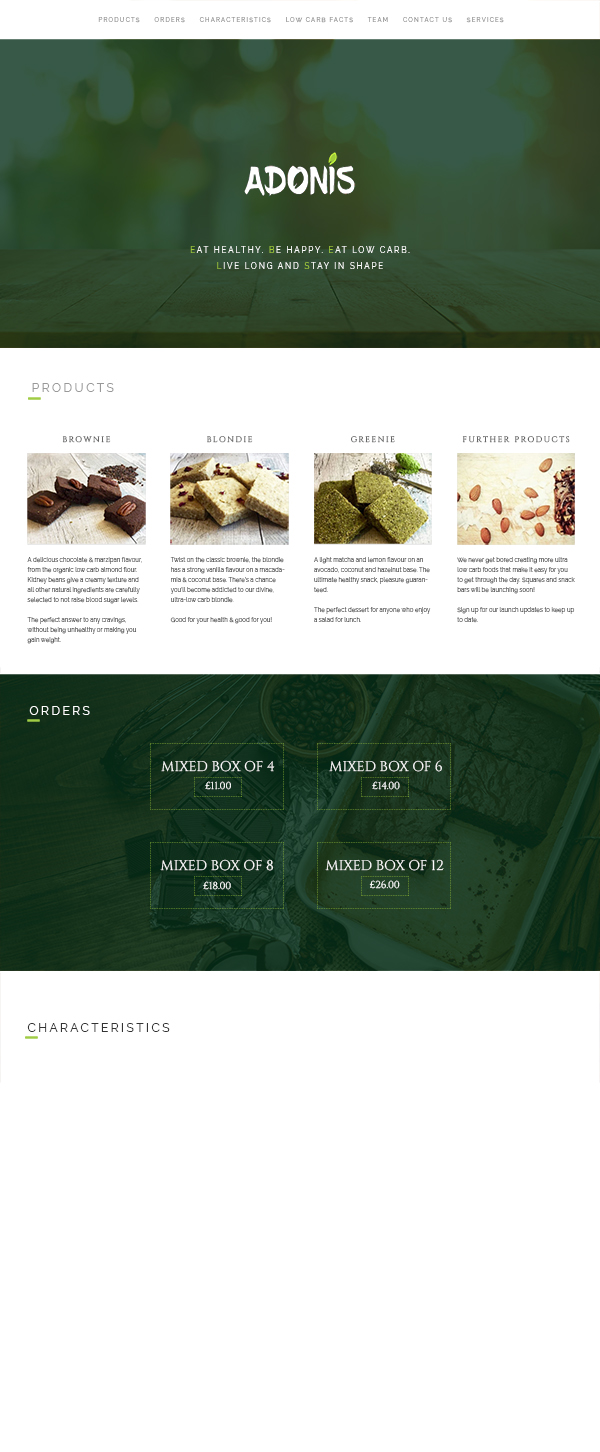 Diseño Web por albertisement7 para Adonis Smart Foods | Diseño #11294286