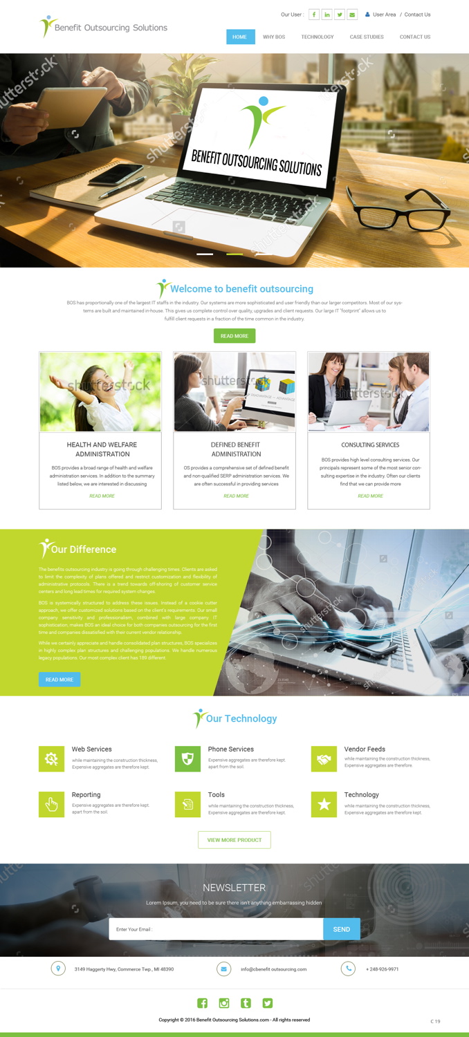 Web Design by pb for Benefit Outsourcing Solutions Inc | Design #11285259