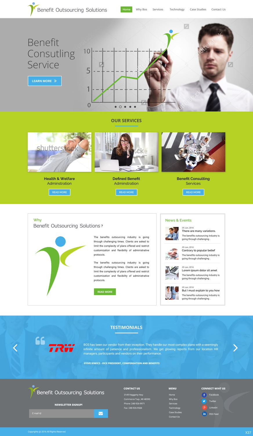Web Design by pb for Benefit Outsourcing Solutions Inc | Design #11285261