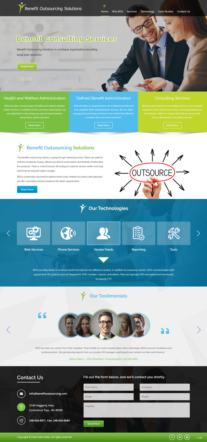Web Design by pb for Benefit Outsourcing Solutions Inc | Design #11291217