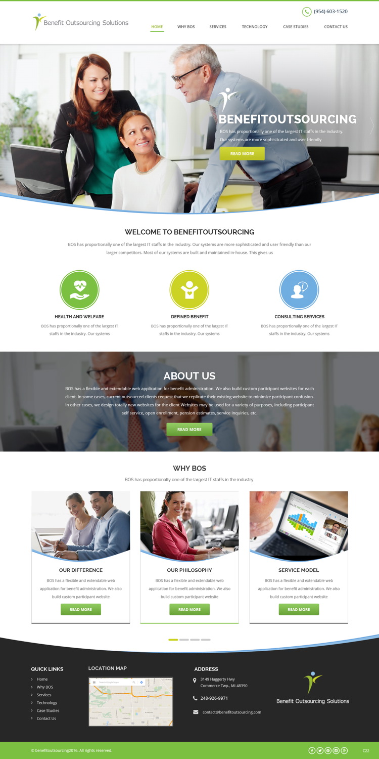 Web Design by pb for Benefit Outsourcing Solutions Inc | Design #11291221