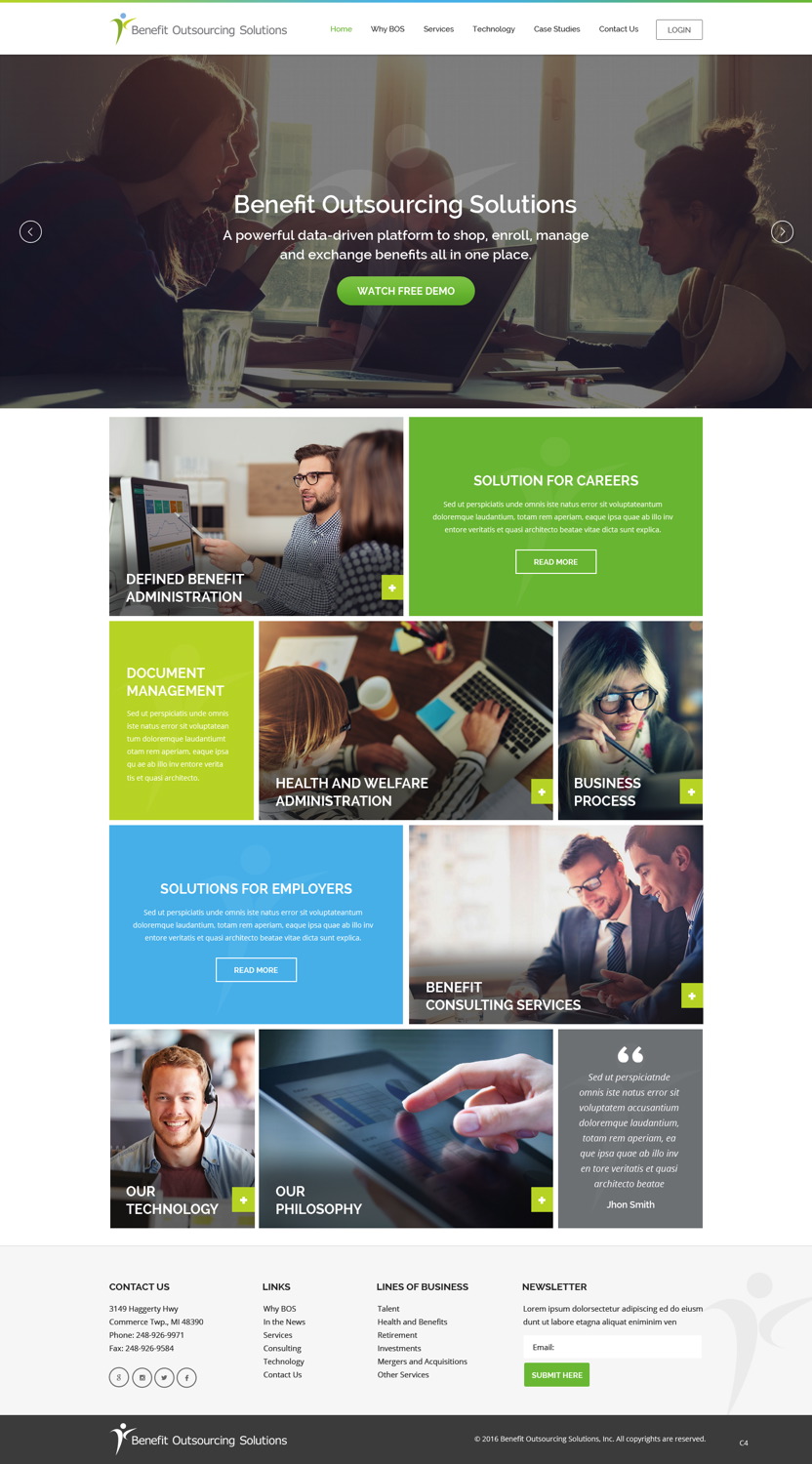 Web Design by pb for Benefit Outsourcing Solutions Inc | Design #11291232