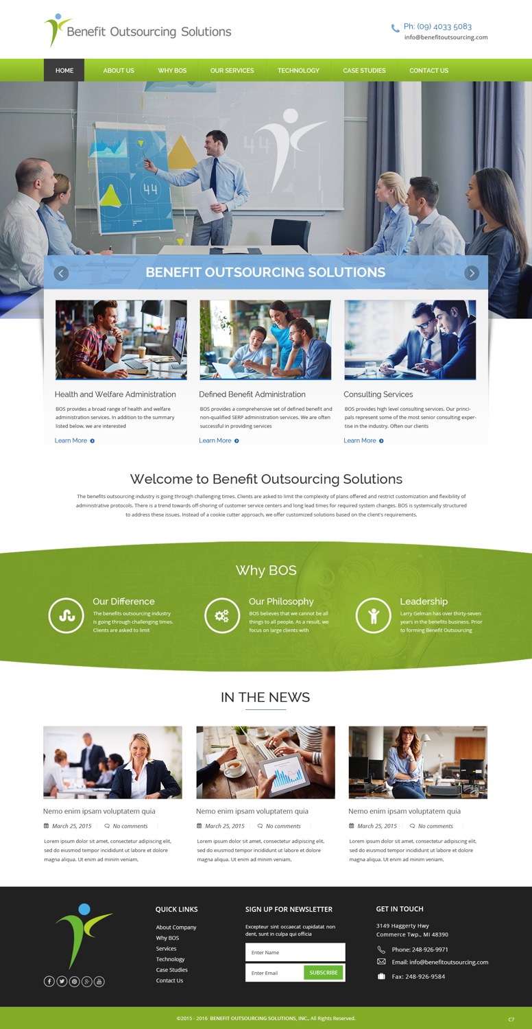 Web Design by pb for Benefit Outsourcing Solutions Inc | Design #11291235