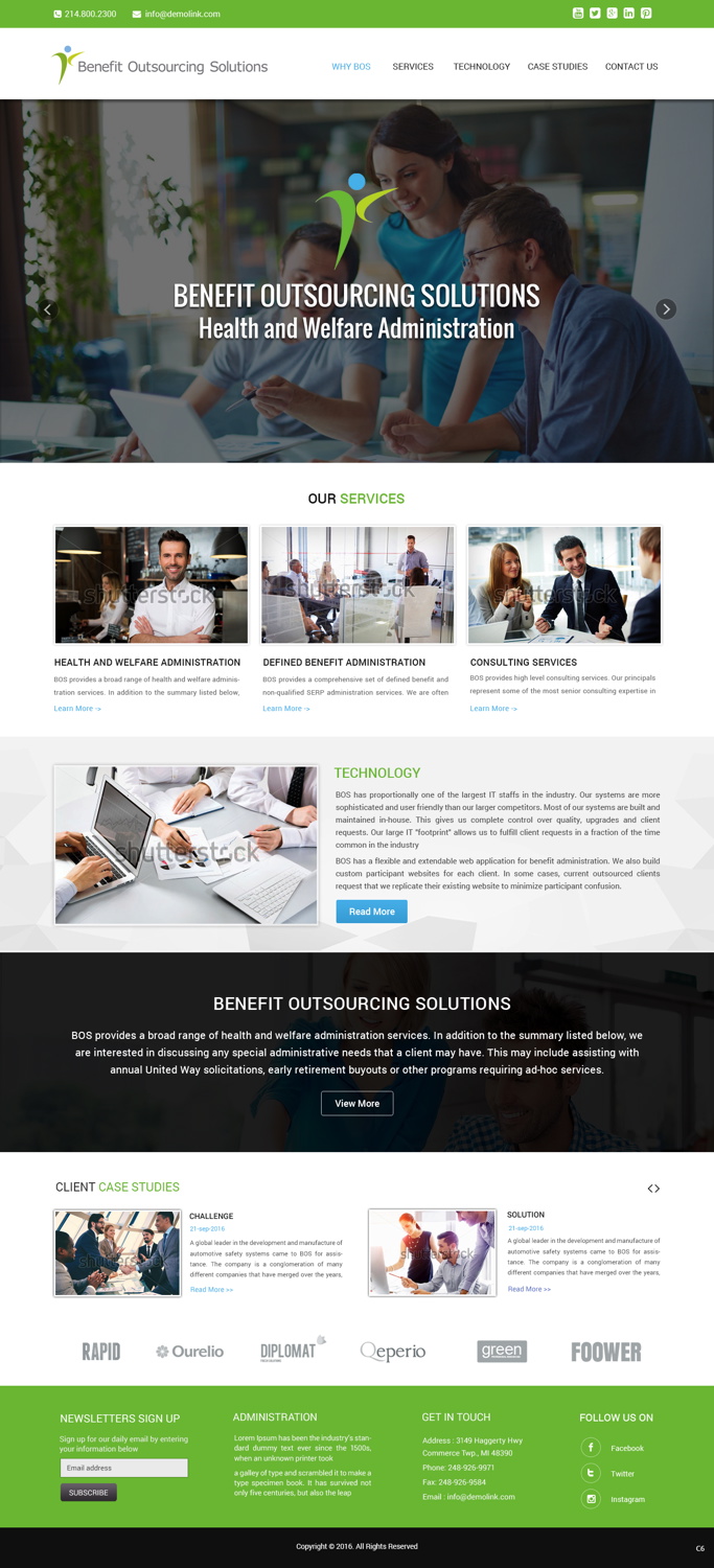 Web Design by pb for Benefit Outsourcing Solutions Inc | Design #11291593