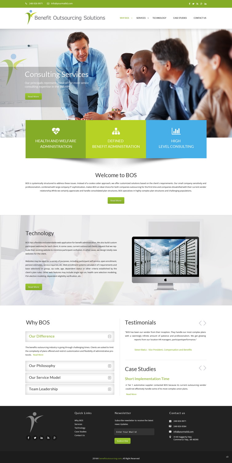 Web Design by pb for Benefit Outsourcing Solutions Inc | Design #11301086