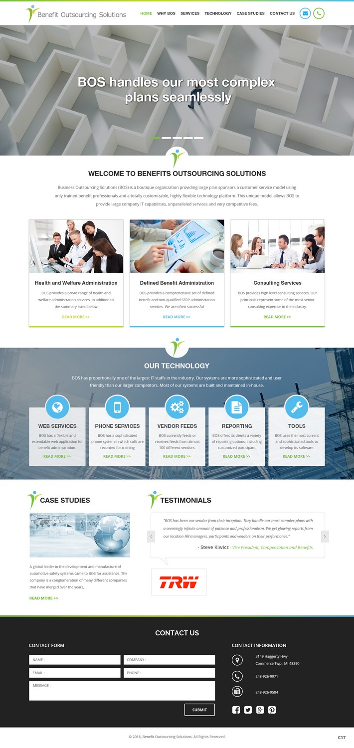 Web Design by pb for Benefit Outsourcing Solutions Inc | Design #11353872