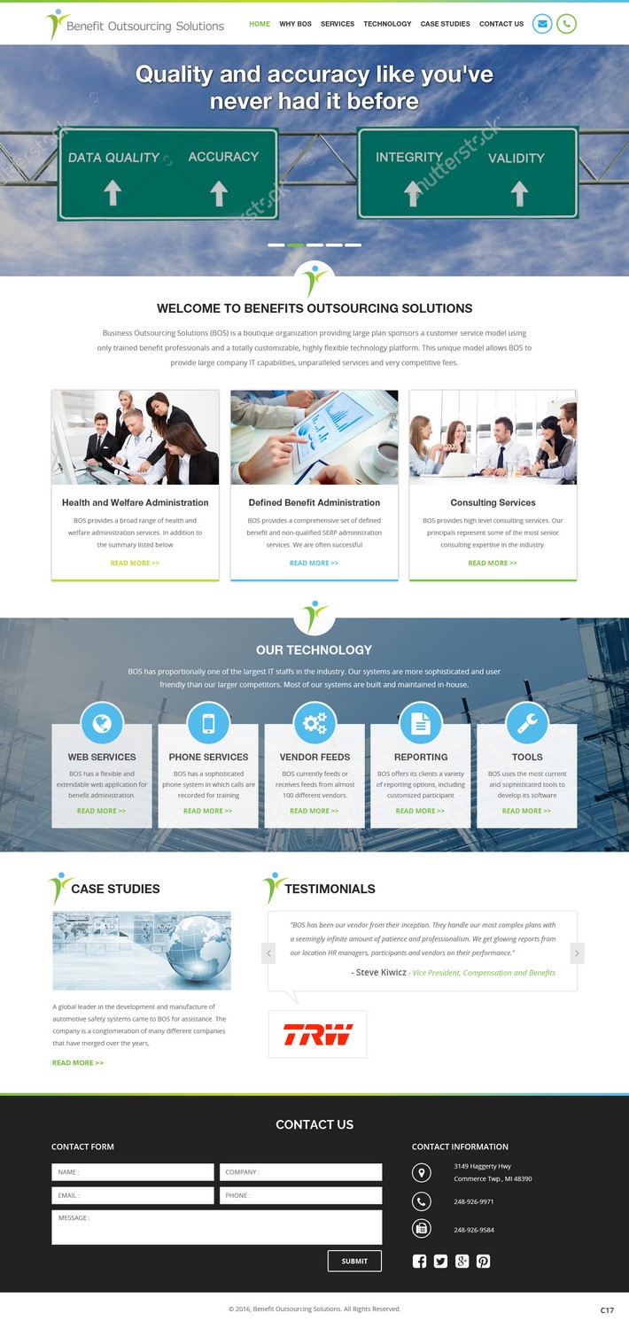 Web Design par pb pour Benefit Outsourcing Solutions Inc | Design #11353873