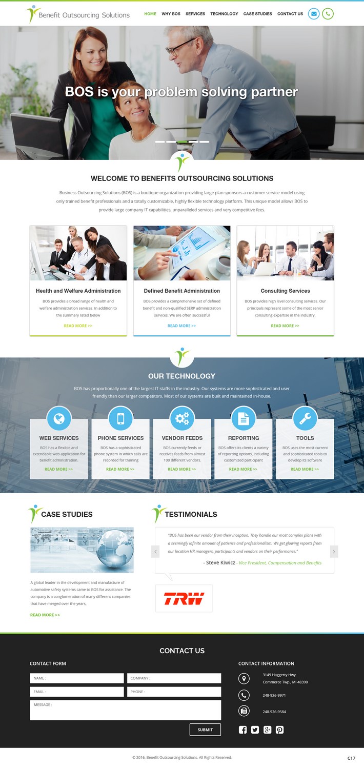 Web Design by pb for Benefit Outsourcing Solutions Inc | Design #11353874