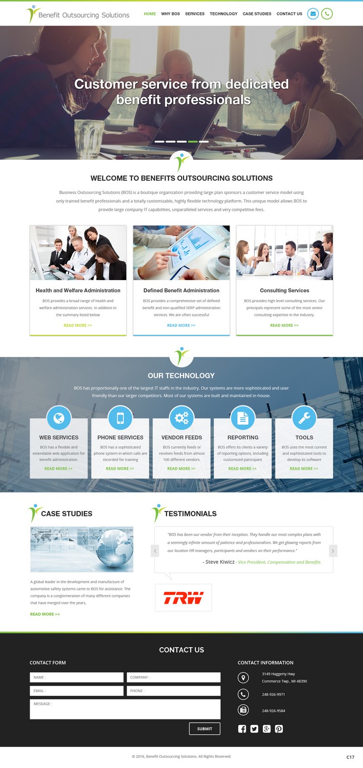 Web Design by pb for Benefit Outsourcing Solutions Inc | Design #11353875