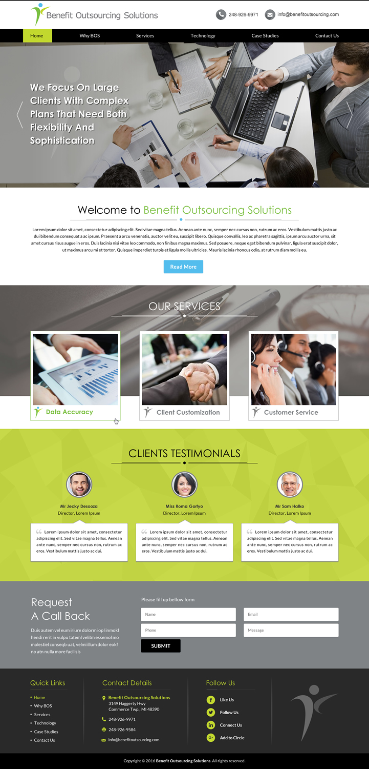 Web-Design von Sbss für Benefit Outsourcing Solutions Inc | Design #11335212
