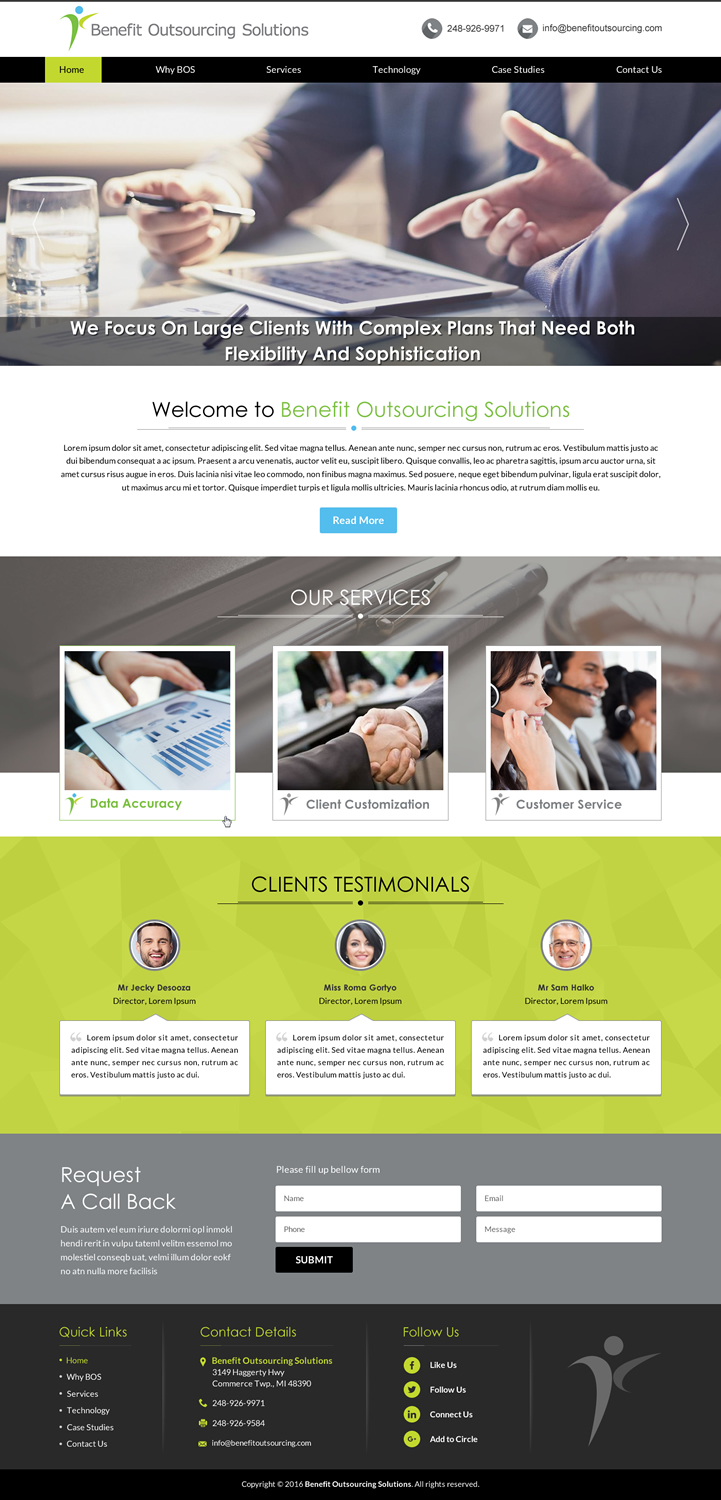 Web-Design von Sbss für Benefit Outsourcing Solutions Inc | Design #11335213