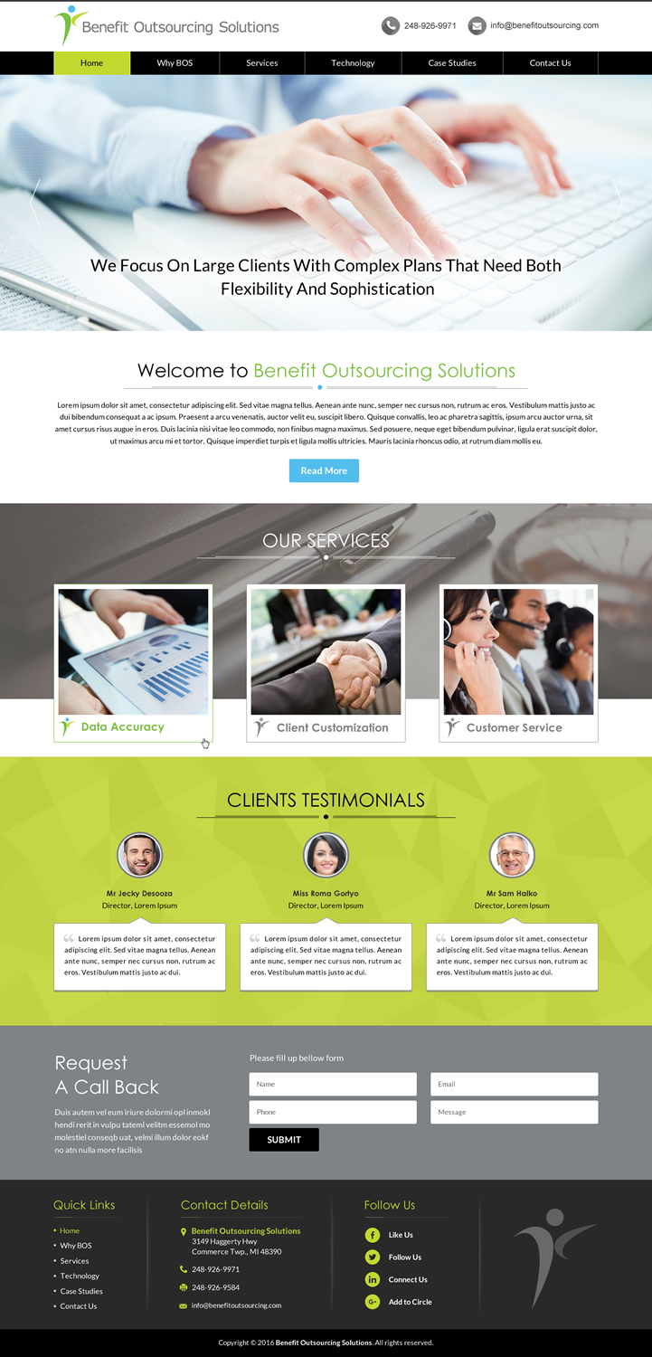 Web Design by Sbss for Benefit Outsourcing Solutions Inc | Design #11345607