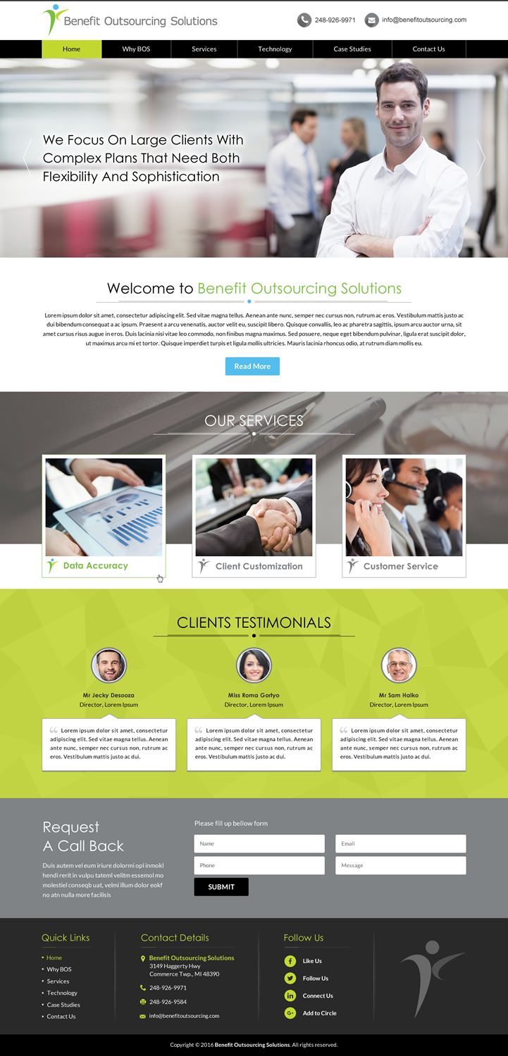 Web Design by Sbss for Benefit Outsourcing Solutions Inc | Design #11345608
