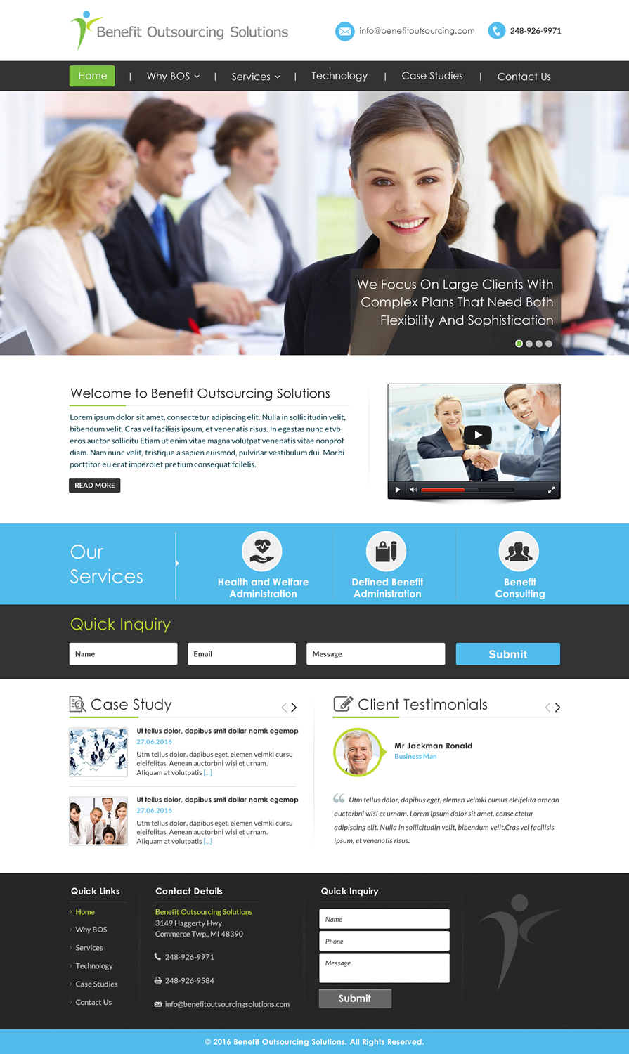 Web Design by Sbss for Benefit Outsourcing Solutions Inc | Design #11345620