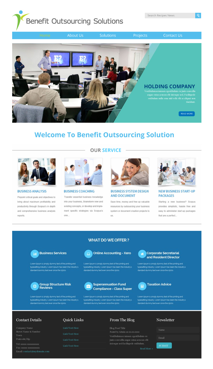 Web Design by instudio for Benefit Outsourcing Solutions Inc | Design #11432608
