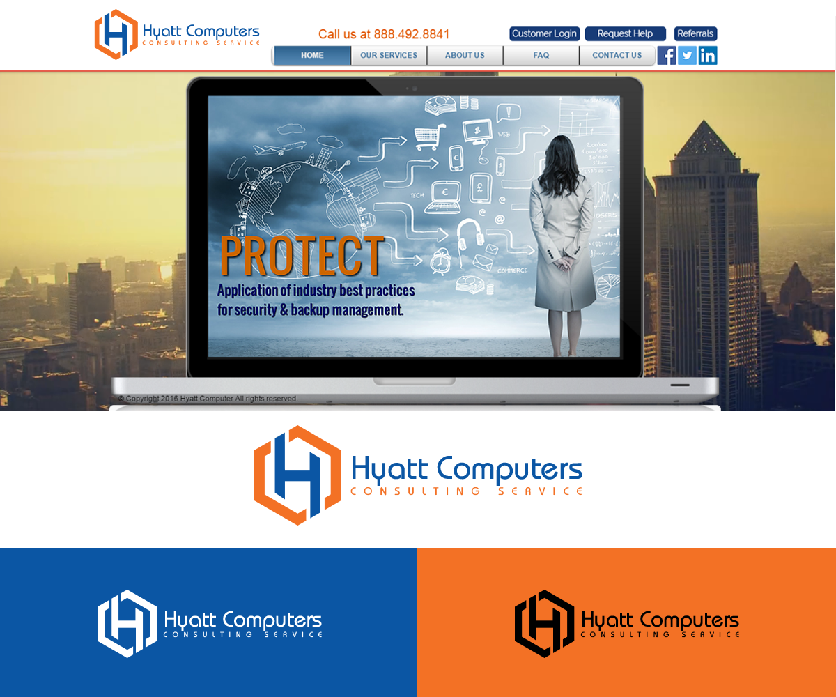 Logo Design by Hsi Graphics for Hyatt Computer | Design #11349435