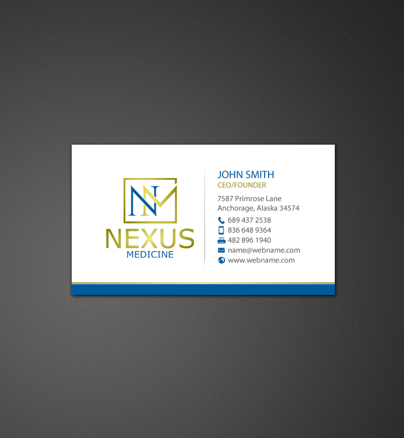 Diseño de Tarjeta de Presentación por chandrayaan.creative para Nexus Medicine | Diseño #11288793