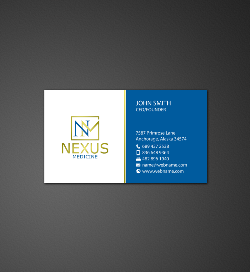 Business Card Design by chandrayaan.creative for Nexus Medicine | Design #11288798