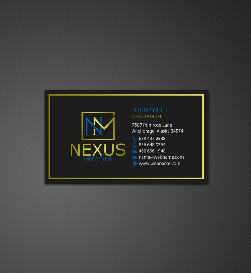 Diseño de Tarjeta de Presentación por chandrayaan.creative para Nexus Medicine | Diseño #11288803